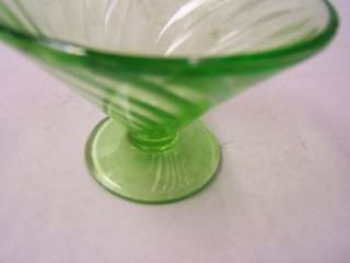 Spiral Sherbet Federal Glass Co. Green Vintage  