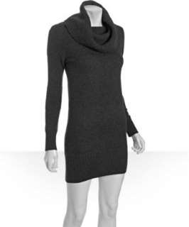 Wyatt grey wool cashmere thermal detail cowl neck sweater dress 