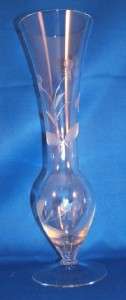 Vintage Etched Glass Crystal Vase Princess House? 10  