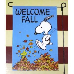  SNOOPY WELCOME FALL MINI FLAG~12 X 18~BRAND NEW~SEALED IN 