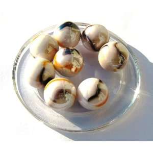  2 Larges Marbles   Marble TIGRE JAUNE   Glass Marble 