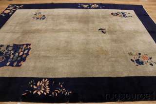 70 Years Old Antique 9x12 Art Deco Nichols Chinese Oriental Area Rug 
