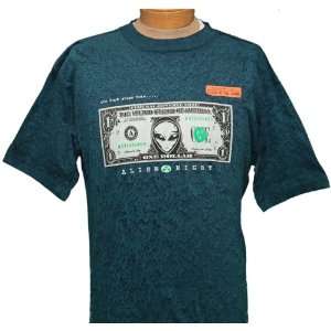   Here Alien Dollar Bill Blue Short Sleeve T Shirt