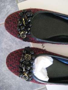 BANANA REPUBLIC Women Size 10 NIB $110 Ballet Flat Shoe Black Red w 
