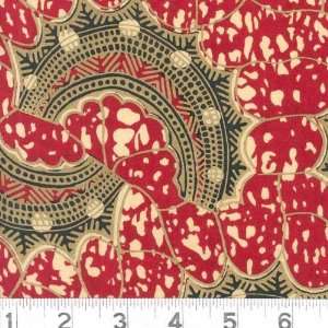  45 Wide African Tribal Print Red Fabric By The Yard 