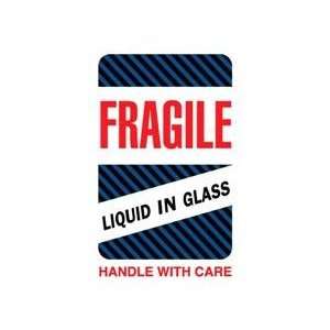  6 x 4 Fragile Liquid In Glass Handle With Care Labels 