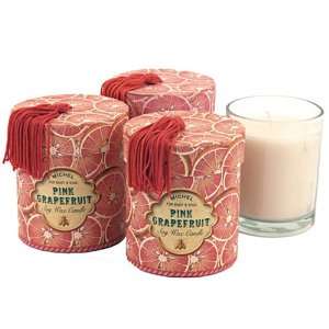   Pink Grapefruit Soy Wax Candle Set, 3 Candles