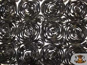   ROSETTE SATIN FABRIC BLACK AND WHITE / 54 WIDE / SOLD BY THE YARD