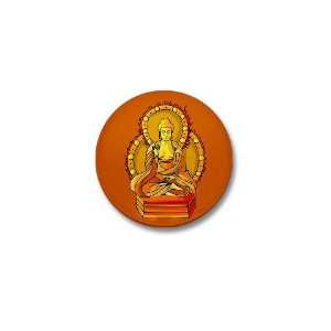  Golden Buddha Religion Mini Button by  Patio 