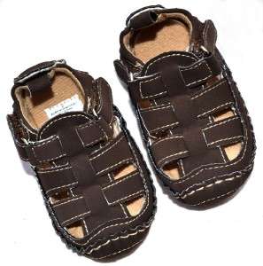 New dark brown baby boy walking shoes sandals size 2 3  