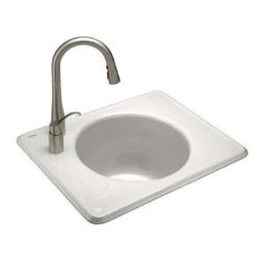  Tandem 2 Hole Self Rimming Cast Iron Utility Sink in White 
