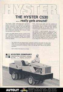 1981 Hyster C530 Tired Road Compactor Truck Ad  