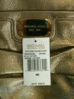 Michael Kors Gold Metallic Leather Ruche Gansevoort Bag  