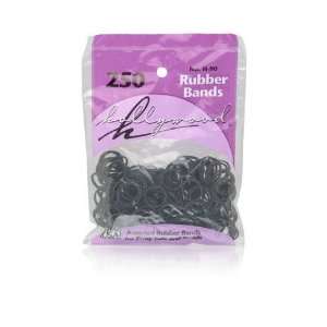  Hollywood Assorted Black Rubber Bands   250 Count Beauty