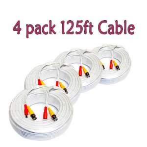 Pack of 125ft 125 Feet All In One Siamese Video and Power BNC Cable 