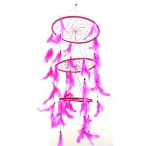 Pink Dreamcatcher,native American Style Feather Dreamcatcher  36l X 