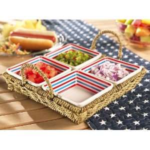   Stripes Sectional Condiment Tray By Collections Etc