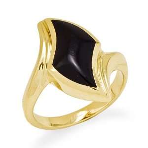  50th Anniversary Black Coral Ring in 14K Yellow Gold Maui 