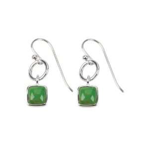  Barse Sterling Silver Lime Turquoise Square Earrings 