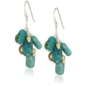  Bronzed by Barse Multi Stone Cluster Earrings Jewelry