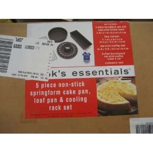 Cooks Essentials 5 Piece Non Stick Springform Bake Set Cake Loaf Pan 