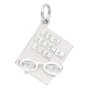    Sterling Silver Best Teacher Ever Charm Arts, Crafts & Sewing
