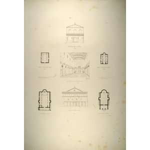  1860 Engraving Rome Churches Architecture San Saba 