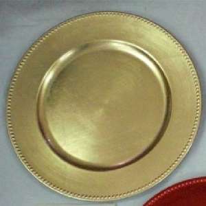 BEADED GOLD CHARGER PLATES  
