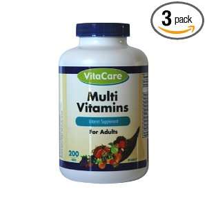  Vitacare Adult Multi vitamins, 200 Pills (Pack of 3 