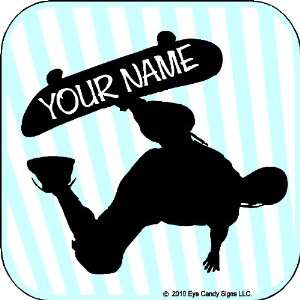  Skateboard Guy with Custom Name Wall Decal Stickers Art 