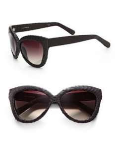 Linda Farrow Luxe   Snakeskin Covered Cateye Sunglasses