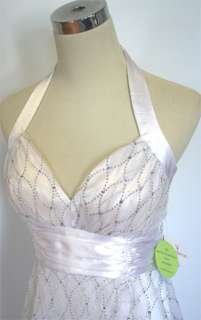NWT MASQUERADE $100 White Juniors Party Cocktail Gown 9  