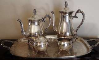 Vintage Leonard Silver Plate Tea & Coffee Service Set With Tea