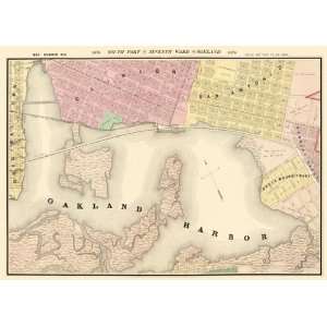  OAKLAND CA SOUTH 7TH WARD LANDOWNER MAP 1878