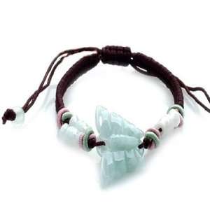  Handmade Knitted Jadeite Butterfly Adjustable Bracelet 