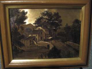 VINTAGE CURRIER & IVES 6 x 8 FRAMED MILL HOUSE PICTURE  