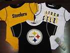 NFL Infant Pittsburgh Steelers 3 Piece Onesie 24 months Black Yellow 