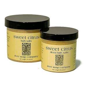  River Soap Company Demi Jar Bath Salt, Sweet Citrus, 8 