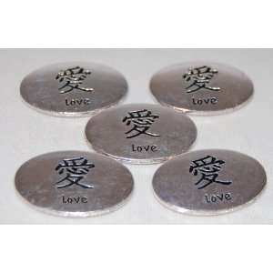    Set of 5 Love Kanji Reflection Word Stones 
