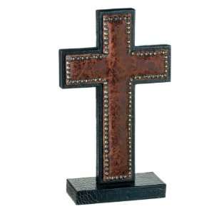   Religious Pedestal Crosses with Antique Brass Tacks