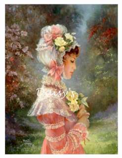 Lovely Lady Fabric Applique Quilt Block 8975  