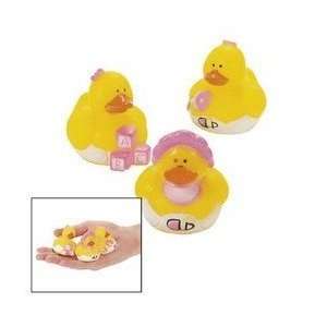  Pink Girl Mini Rubber Ducky   24 Count Toys & Games