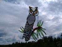 Great Horned Owl stained glass suncatcher  