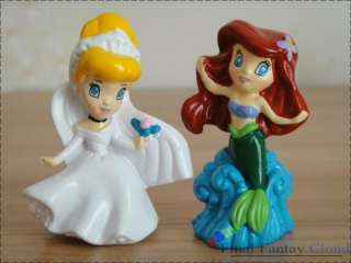   Princess Cake Topper Figures Snow White Cinderella Mermaid Aurora