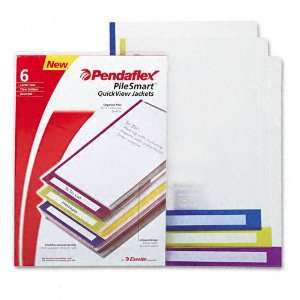Pendaflex  Jackets w/Tabs, Letter, Polypropylene, Clear/Lime/Purple 