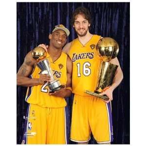  Angeles Lakers 2010 NBA Champions #24 Kobe Bryant and #16 Pau Gasol 