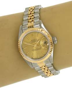 ROLEX STAINLESS STEEL 18K GOLD OYSTER PERPETUAL DATE LADIES WATCH 