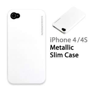  CaseCrown Apple iPhone 4 and 4S Metallic Slim Case  White 