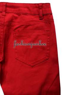 RED COPB181 PLUS SIZE Skinny Jeans Moleton Colored Denim Stretch 