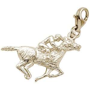 Rembrandt Charms Horse Racing Charm with Lobster Clasp, 10K Yellow 